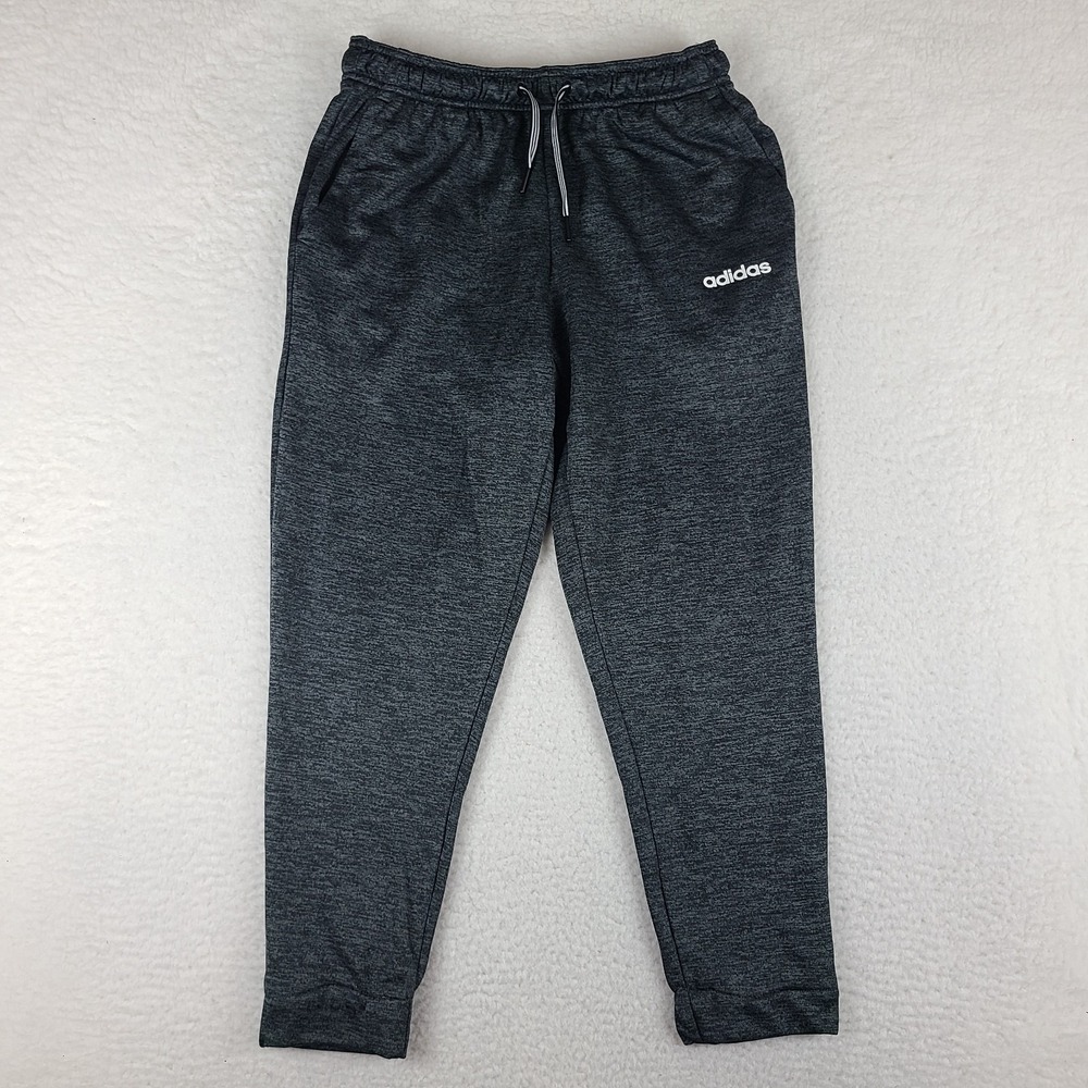 Adidas Pants Mens Medium Dark Gray Heathered Skinny Sweatpants Joggers HEMMED